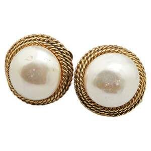 Chanel Earrings Pearl Gold-Tone Metal #209266C47B